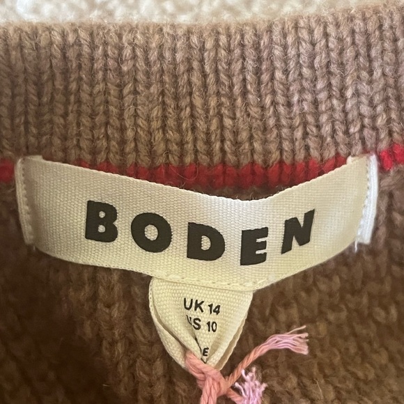 Boden Textured Stitch Cardigan in Praline Brown NWT Size US 10 - Picture 11 of 13